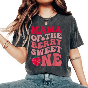 Mama Of The Berry Sweet One Strawberry First Birthday Women's Oversized Comfort T-Shirt - Thegiftio UK