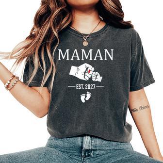 Maman Est 2027 Annonce De Grossesse Future Maman 2027 T-shirt oversize confortable pour femme - Cadeauxyz
