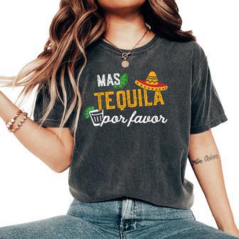 Mas Tequila Por Favor Hombres & Es Lemon Cinco De Mayo Camiseta extragrande cómoda para mujer - Regaloses