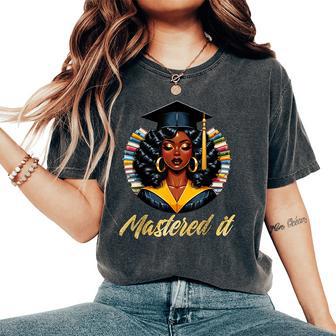 Mastered It Black Queen Afro Graduate Master's Degree Women's Oversized Comfort T-Shirt - Thegiftio UK