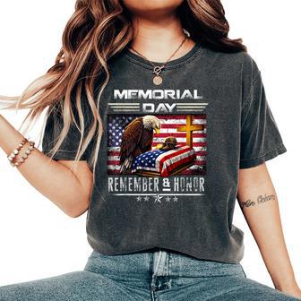 Memorial Day Usa Flag Remember Honor Patriot Kids Women's Oversized Comfort T-Shirt - Thegiftio UK