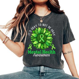 Mental Health Awareness Motivational Sunflower Warrior Women's Oversized Comfort T-Shirt - Thegiftio
