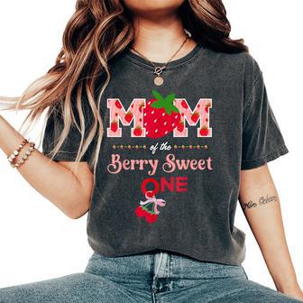Mom Of The Berryweet One First Birthday Fragola T-shirt comoda oversize da donna - Novitaregali