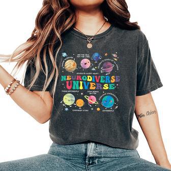 Neurodiverse Universe Space Planet Autism Awareness Teacher Women's Oversized Comfort T-Shirt - Monsterry