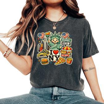 New York City Souvenir Ny Icons Toddlers Kids Boys Girls Women's Oversized Comfort T-Shirt | Seseable UK