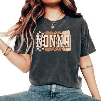 Nonna Leopard Print Checkered Collage Italian Grandma Women's Oversized Comfort T-Shirt - Thegiftio UK
