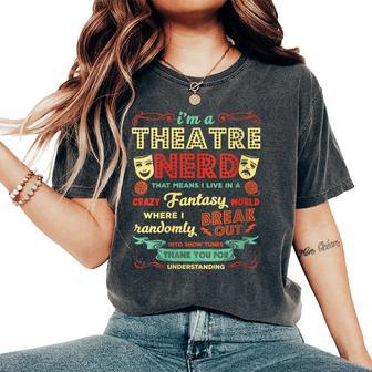 Oy Un Nerd Del Teatro Actores De Teatro Divertidos Actores Cuello Camiseta extragrande cómoda para mujer - Regaloses