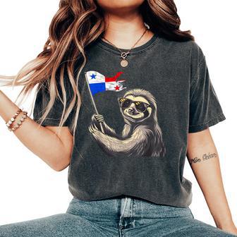 Panamanian Flag Sloth Panama Roots Panama Pride Panama Women's Oversized Comfort T-Shirt - Thegiftio UK