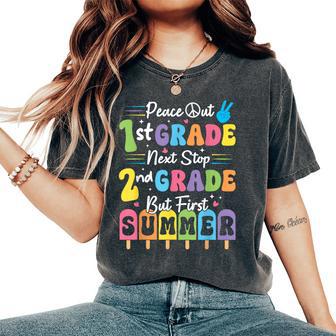 Peace We Out 1St Grade Summer Graduation First Graders Grad Women's Oversized Comfort T-Shirt - Thegiftio UK