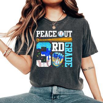 Peace Out 3Rd Grade Third Baseball Graduation Last Day Boy Women's Oversized Comfort T-Shirt - Thegiftio UK