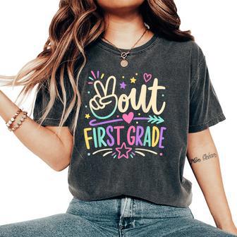 Peace Out First Grade Cute Tie Dye Last Day Of 1St Grade Women's Oversized Comfort T-Shirt - Thegiftio UK