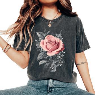 Pink Rose Flower Botanist Garden Flower Pink Rose Women's Oversized Comfort T-Shirt - Thegiftio UK