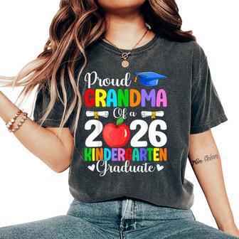 Proud Grandma Class Of 2026 Kindergarten Graduate Graduation Women's Oversized Comfort T-Shirt - Thegiftio UK