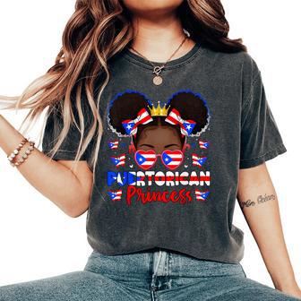 Puerto Rican Princess Boricua Puerto Rico Flag Kids Girls Women's Oversized Comfort T-Shirt - Thegiftio UK