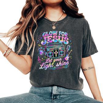 Retro Glow For Jesus Christian Faith For Kids Women's Oversized Comfort T-Shirt - Thegiftio UK