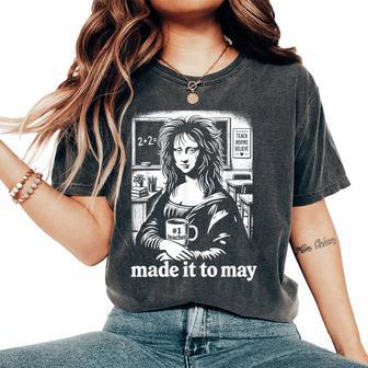 Rétro Mona Lisa Teacher Fantaisie Drôle Professeur T-shirt oversize confortable pour femme - Cadeauxyz