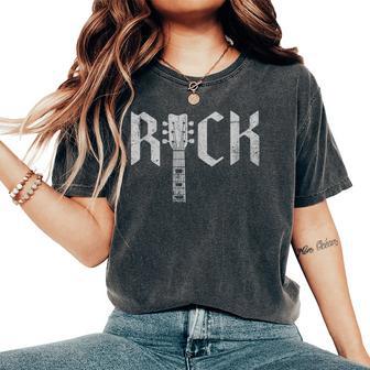 Rock On Guitar Rock And Roll Hombres Es Rock Band Punk Goth In Mangas Camiseta extragrande cómoda para mujer - Regaloses
