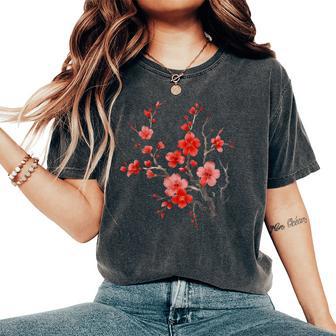 Sakura Cherry Blossom Flowers Tree Arte Grafica Giapponese T-shirt comoda oversize da donna - Novitaregali