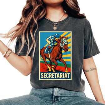 Secretariat Horse Horse Racing Del Mar Santa Anita Horse Women's Oversized Comfort T-Shirt - Thegiftio