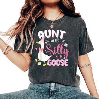 Silly Aunt Goose Aunt 1St Birthday Family Matching Party Women's Oversized Comfort T-Shirt - Thegiftio UK