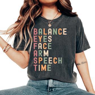 Stroke Awareness Be Fast Acronym Neuro Icu Nurse Father Women's Oversized Comfort T-Shirt - Thegiftio UK