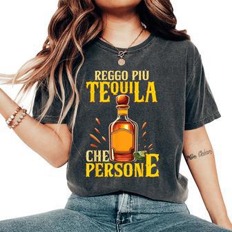 Tequila Alcol Regalo Reggo Più Tequila Che Persone T-shirt comoda oversize da donna - Novitaregali