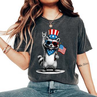 Usa Patriotic Raccoon Kids 4Th Of July Women's Oversized Comfort T-Shirt - Thegiftio UK