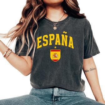 Vintage Espana Spain Flag Spanish Roots Pride Kids Women's Oversized Comfort T-Shirt - Thegiftio UK