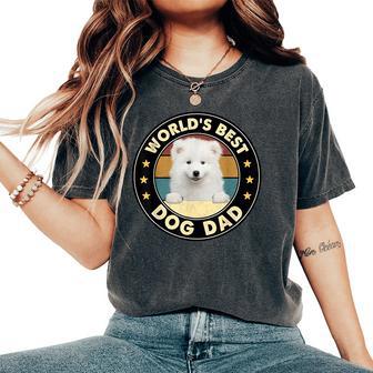 Vintage World's Best Best Samoyed Dad Dog Lover For Women Women's Oversized Comfort T-Shirt - Monsterry UK