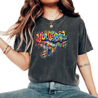 Volleyball Girls Graffiti Urban Style Sports Graphic Women's Oversized Comfort T-Shirt - Thegiftio UK