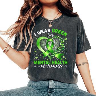 I Wear Green Mental Health Awareness Ribbon Dragonfly Hope Women's Oversized Comfort T-Shirt - Monsterry UK