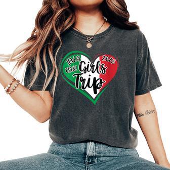 Women's Italy Girls Trip 2026 Heart Italia Group Matching Graphic Women's Oversized Comfort T-Shirt - Monsterry