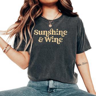Women's Sunshine And Wine Summertime Drinking Women's Oversized Comfort T-Shirt | Seseable CA