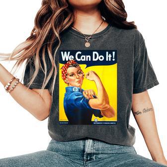 「We Can Do It」ポスター ロージー The Riveter Girl Power」 レディースオーバーサイズコンフォートTシャツ - Kawaiitshirt