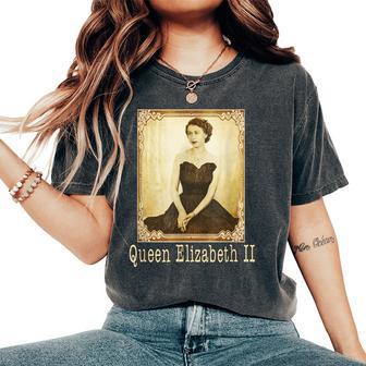 エリザベスii ヴィンテージ レトロ 神ave The Queen Uk Monarch レディースオーバーサイズコンフォートTシャツ - Kawaiitshirt