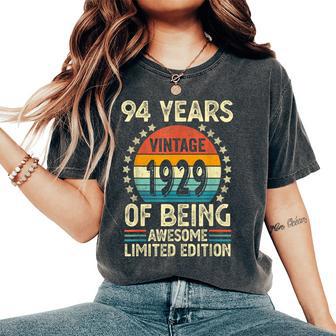 ヴィンテージ 1929 94 歳男性女性面白い誕生日アパレル レディースオーバーサイズコンフォートTシャツ - Kawaiitshirt