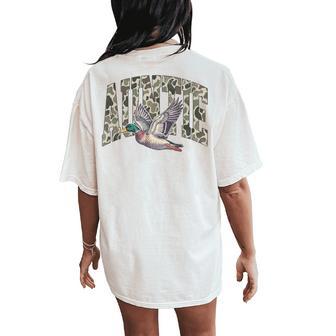 Auntie Camo Duck Hunting Party Mallard Duck Camouflage Women's Oversized Comfort T-Shirt Back Print - Thegiftio UK