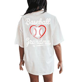 Baseball Grandma Baseball Heart Women's Oversized Comfort T-Shirt Back Print - Thegiftio UK