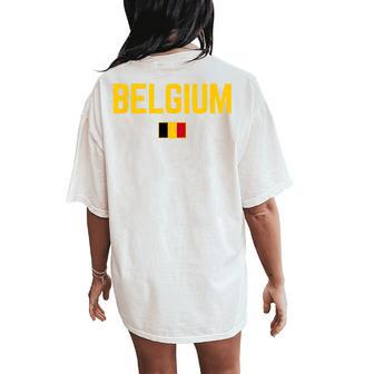 Belgium Flag Kids Belgium Women's Oversized Comfort T-Shirt Back Print - Thegiftio UK