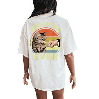 Best Cat Dad Ever Tabby Cat Daddy Father Day From Wife Women's Oversized Comfort T-Shirt Back Print | Seseable UK