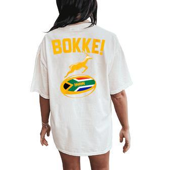 Bokke Springbok Rugby South African Flag Men & Kids Women's Oversized Comfort T-Shirt Back Print - Thegiftio UK
