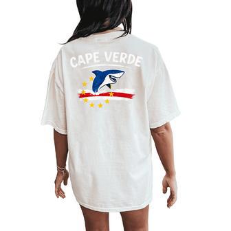 Cape Verde Shark Flag Men Boys & Girls Blue Sharks Women's Oversized Comfort T-Shirt Back Print - Thegiftio UK