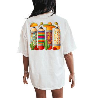 Cinco De Mayo Teacher Lets Fiesta Squad Mexican Party Women's Oversized Comfort T-Shirt Back Print - Thegiftio UK