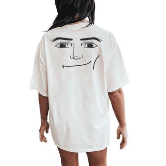 Cool Anime Robot Robloxs Face Fashion And Men Women's Oversized Comfort T-Shirt Back Print - Thegiftio