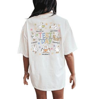 Cute Silly Goose Teacher Test Day You Got This Rock The Test Women's Oversized Comfort T-Shirt Back Print - Thegiftio UK