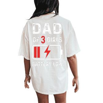 Dad Of Three Girls Daddy And 3 Daughters Father's Day Tri-Blend Women's Oversized Comfort T-Shirt Back Print - Monsterry UK