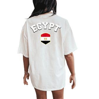 Egypt Flag Proud Egyptian Egypt Red Women's Oversized Comfort T-Shirt Back Print - Thegiftio UK