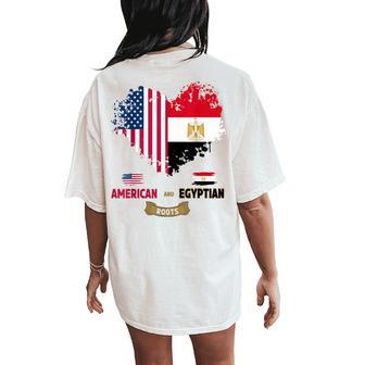 Egypt Usa Roots Idea For American Egyptian Flag Themed Women's Oversized Comfort T-Shirt Back Print - Thegiftio UK
