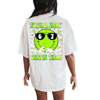 Field Day 67 Green Team Teacher Kids Boy Six Seven Fun Games Women's Oversized Comfort T-Shirt Back Print - Thegiftio UK