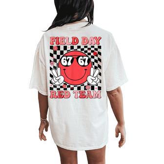 Field Day 67 Red Team For Teacher Kids Field Day Women's Oversized Comfort T-Shirt Back Print | Mazezy